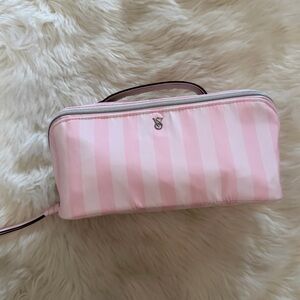 Victoria's Secret Pink and White Striped 3-Piece Makeup Bag -Brand New with Tags